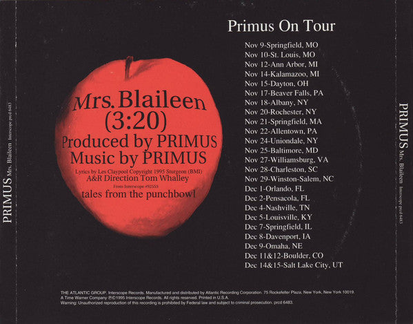 Primus : Mrs. Blaileen (CD, Single, Promo)