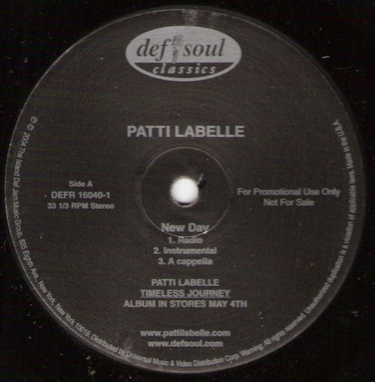 Patti LaBelle : New Day (12", Promo)
