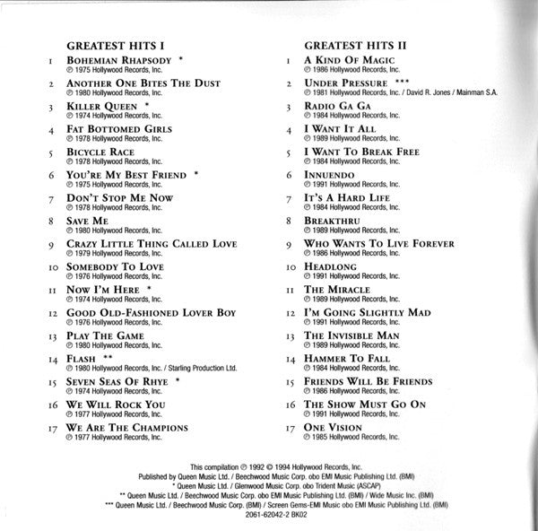 Queen : Greatest Hits I & II (2xCD, Comp)