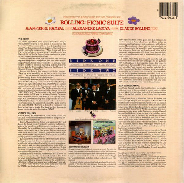Jean-Pierre Rampal / Alexandre Lagoya / Claude Bolling : Picnic Suite (LP, Album, Pit)