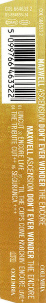 Maxwell : Ascension (Don't Ever Wonder) The Encore (CD, Maxi)