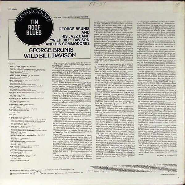 George Brunis And His Jazz Band* / "Wild Bill" Davison And His Commodores* : Tin Roof Blues (LP, Comp)