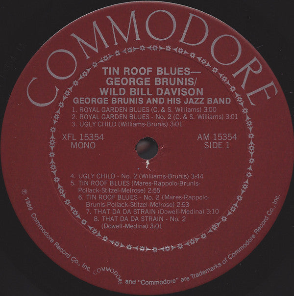 George Brunis And His Jazz Band* / "Wild Bill" Davison And His Commodores* : Tin Roof Blues (LP, Comp)
