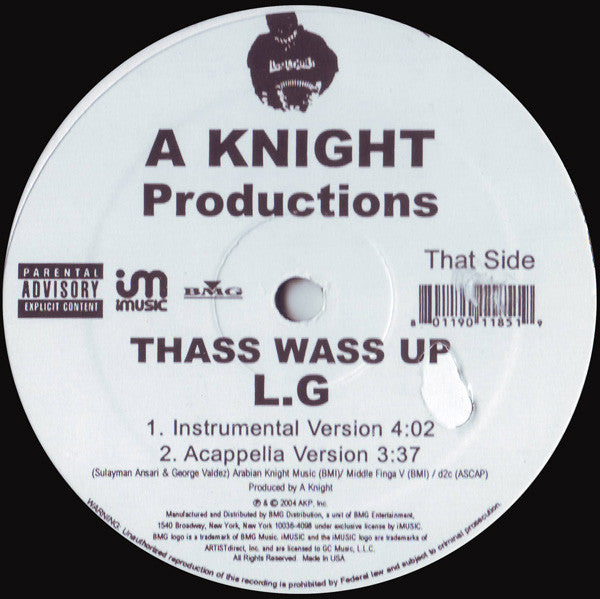 L.G. : Thass Wass Up (12")