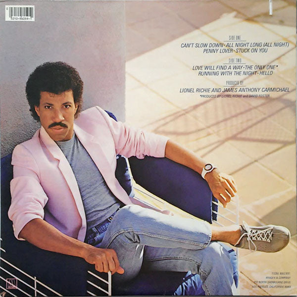 Lionel Richie : Can't Slow Down (LP, Album, Gat)