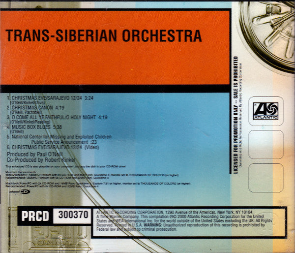 Trans-Siberian Orchestra : Christmas Eve / Sarajevo 12/24 (CD, Enh, Promo)