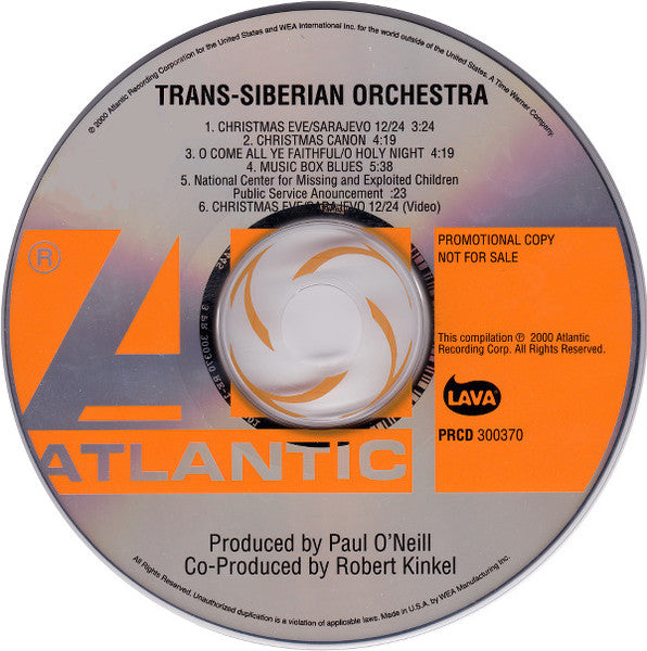Trans-Siberian Orchestra : Christmas Eve / Sarajevo 12/24 (CD, Enh, Promo)