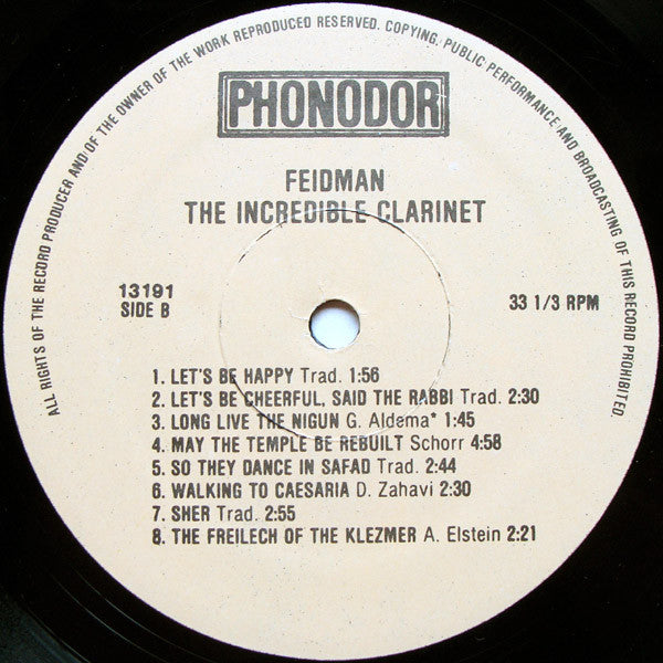 Giora Feidman : The Incredible Clarinet (LP)
