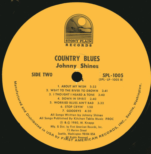 Johnny Shines : Country Blues (LP, RE)