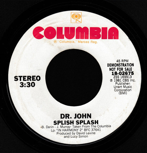 Dr. John : Splish Splash (7", Promo, Styrene)