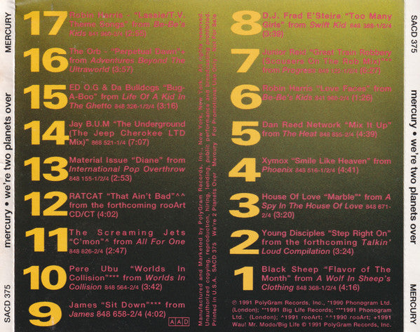 Various : Mercury (We're 2 Planets Over) (CD, Comp, Promo)