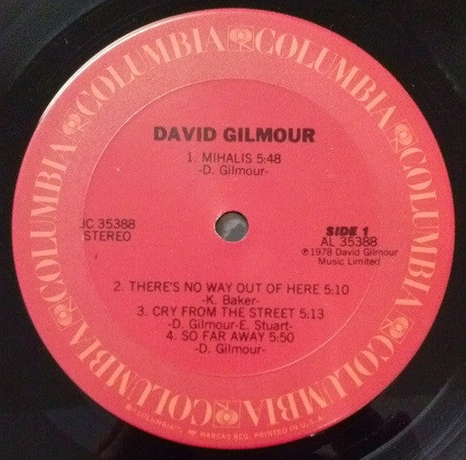 David Gilmour : David Gilmour (LP, Album, Ter)
