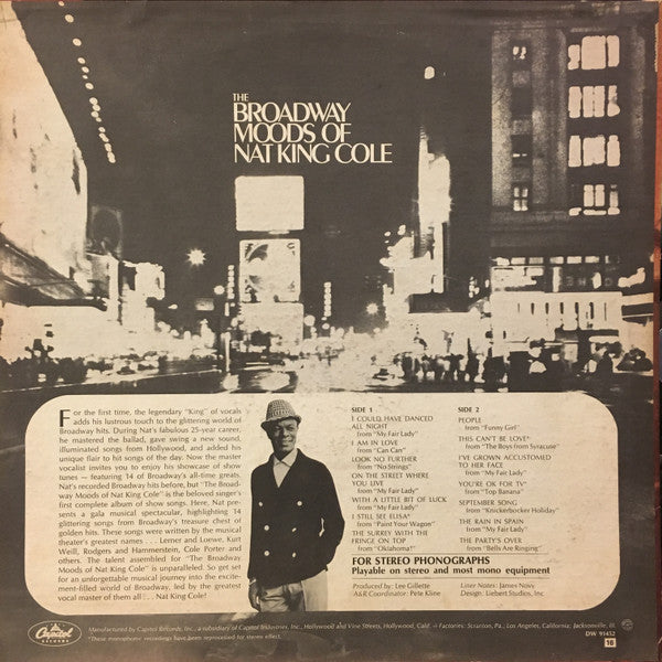 Nat King Cole : The Broadway Moods Of Nat King Cole (LP, Comp, Club)