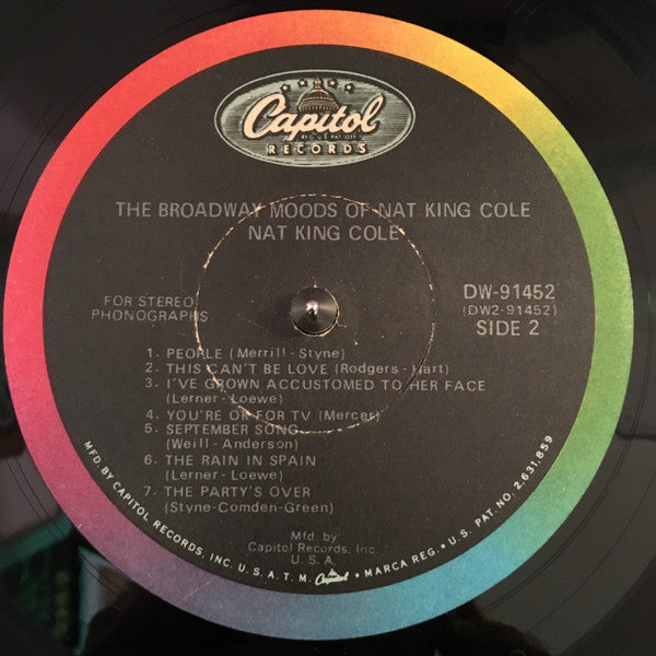 Nat King Cole : The Broadway Moods Of Nat King Cole (LP, Comp, Club)