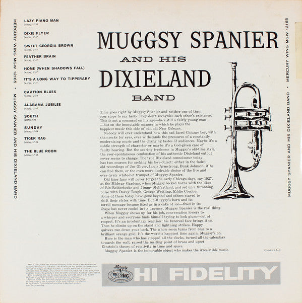 Muggsy Spanier And His Dixieland Band : Muggsy Spanier And His Dixieland Band (LP, Mono, RE, Styrene)