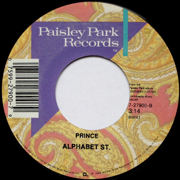 Prince : Alphabet St. (7", Single, All)