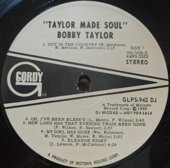 Bobby Taylor : Taylor Made Soul (LP, Album, Promo)