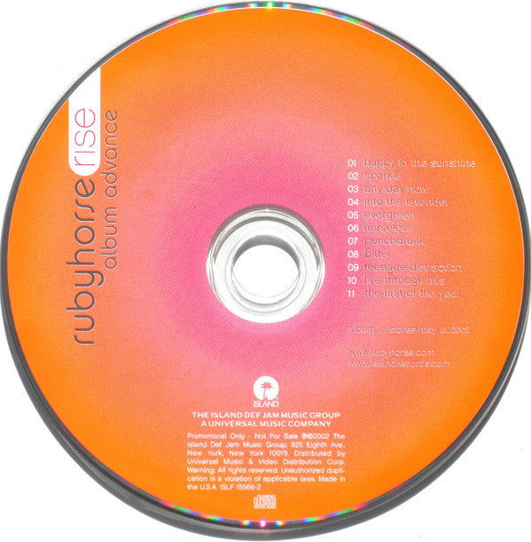 Rubyhorse : Rise (CD, Advance, Album, Promo)