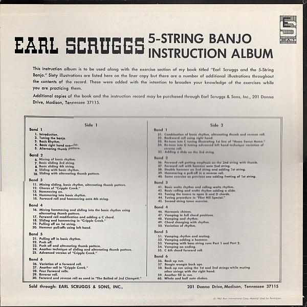 Earl Scruggs : 5-String Banjo Instruction Album (LP, Album)