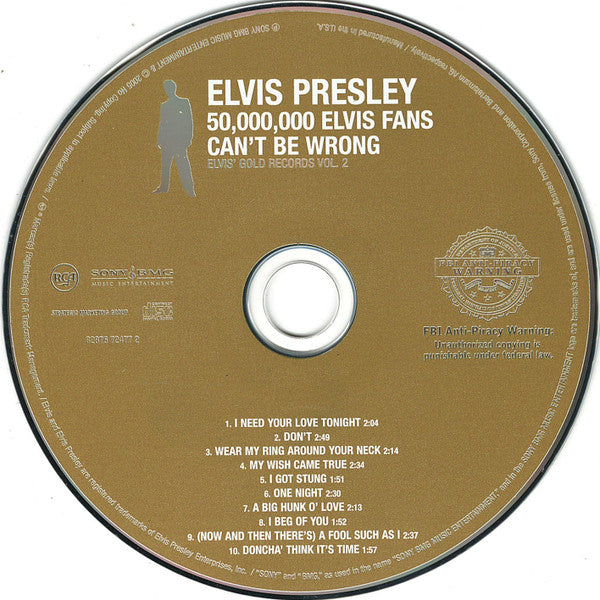 Elvis Presley : 50,000,000 Elvis Fans Can't Be Wrong (Elvis' Gold Records Vol. 2) (CD, Comp, RE, RM)