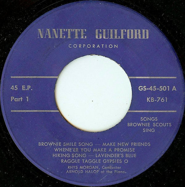 Rhys Morgan (3), Arnold Halop : Songs Brownie Scouts Sing (7", EP)