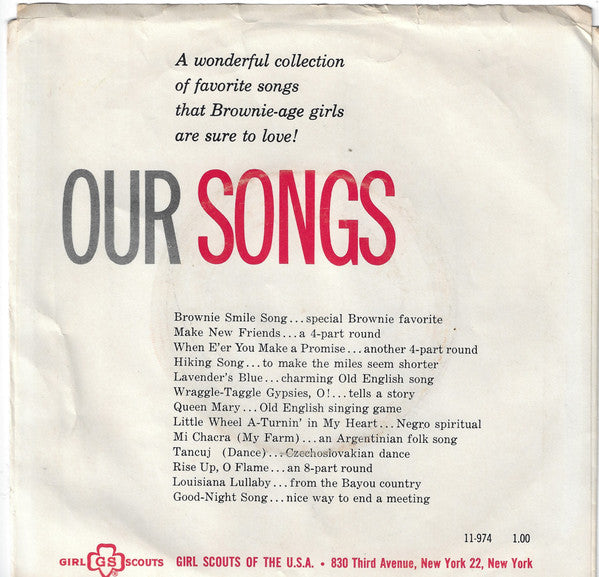 Rhys Morgan (3), Arnold Halop : Songs Brownie Scouts Sing (7", EP)