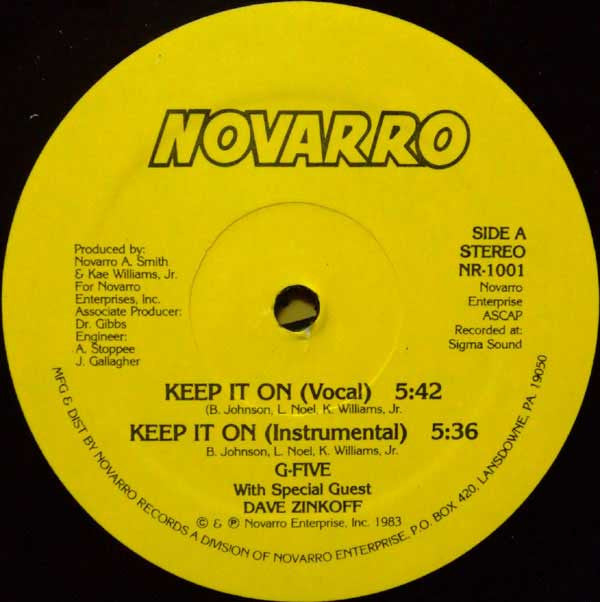 G-Five With Special Guest Announcer Dave Zinkoff : Keep It On (12")