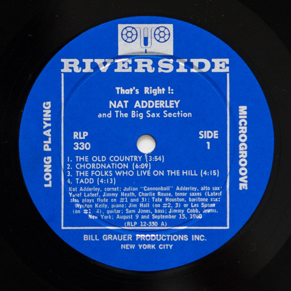 Nat Adderley And The Big Sax Section : That's Right! (LP, Album, Mono)