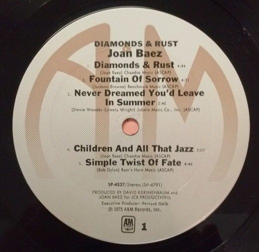 Joan Baez : Diamonds & Rust (LP, Album, Ter)