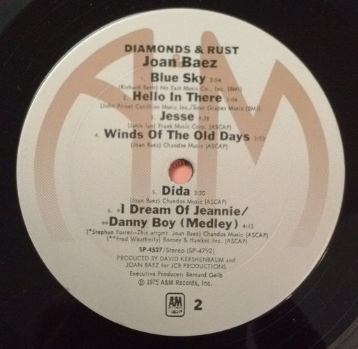 Joan Baez : Diamonds & Rust (LP, Album, Ter)