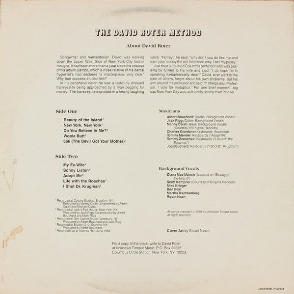 David Roter Method : Beauty Of The Island (LP)