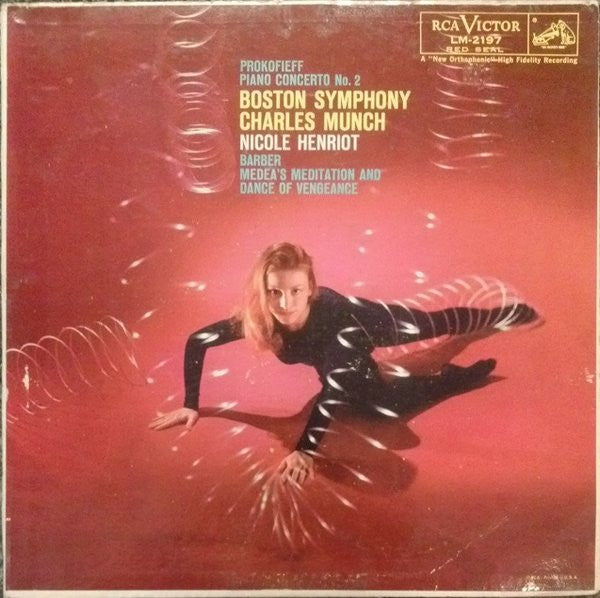 Boston Symphony Orchestra, Charles Munch, Nicole Henriot-Schweitzer : Prokofieff - Piano Concerto No. 2 / Barber - Medea's Meditation And Dance Of Vengeance (LP, Album, Mono)