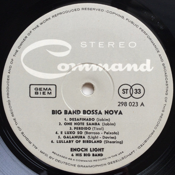 Enoch Light : Big Band Bossa Nova (LP, Album, RE, Gat)