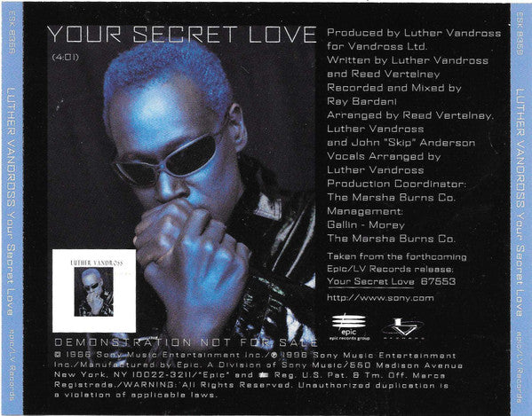 Luther Vandross : Your Secret Love (CD, Single, Promo)