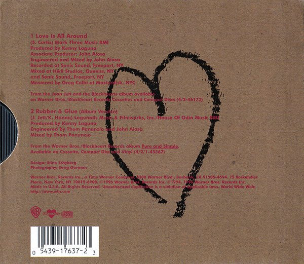 Joan Jett And The Blackhearts* : Love Is All Around (CD, Single)