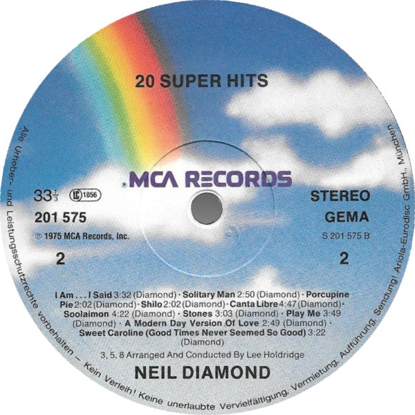 Neil Diamond : 20 Super Hits (LP, Comp)