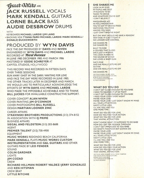Great White : Shot In The Dark (Cass, Album)