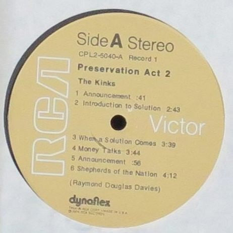 The Kinks : Preservation Act 2 (2xLP, Album, San)