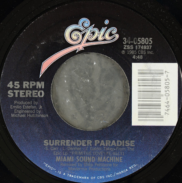 Miami Sound Machine : Bad Boy (7", Single, Styrene, Pit)