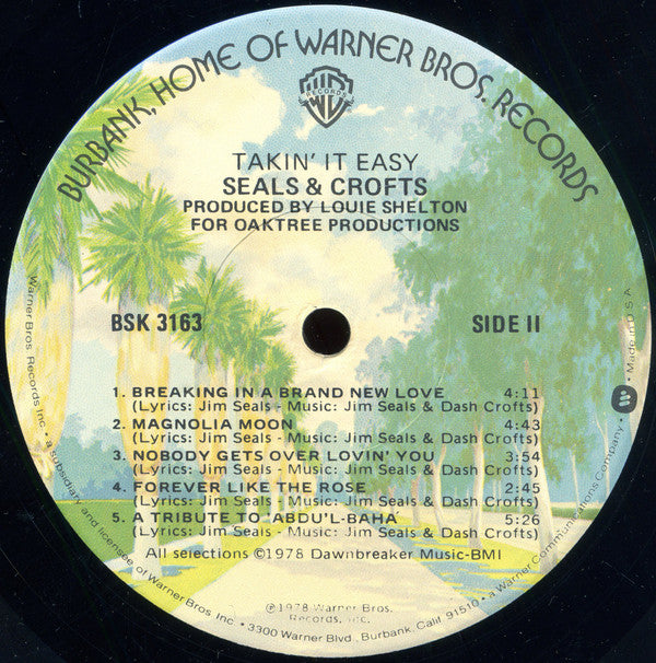 Seals & Crofts : Takin' It Easy (LP, Album, Mon)