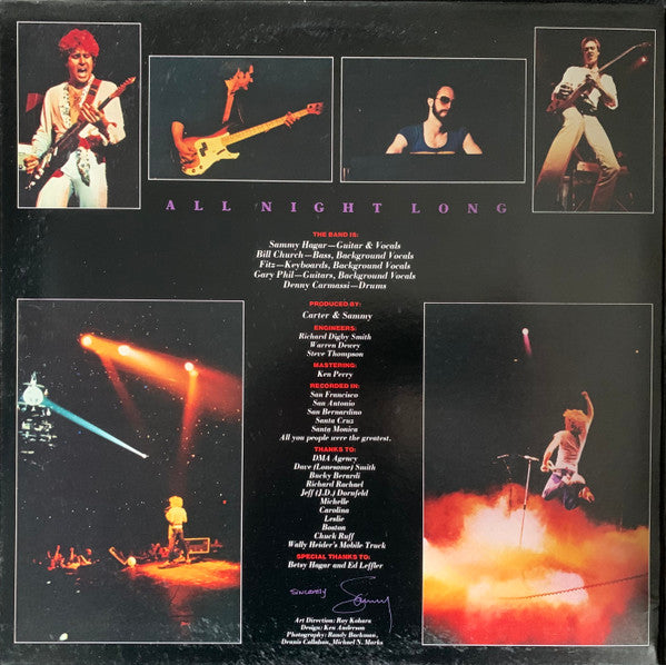 Sammy Hagar : All Night Long (LP, Album, Los)