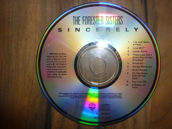 The Forester Sisters : Sincerely (CD, Album)