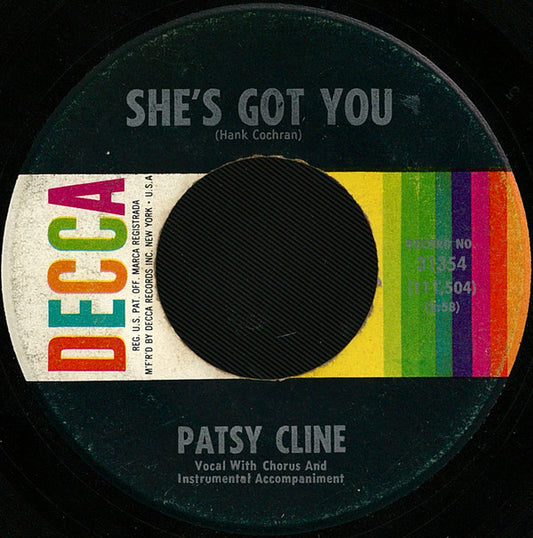 Patsy Cline : She's Got You (7", Single, Pin)