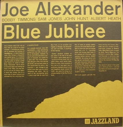 Joe Alexander (5) : Blue Jubilee (LP, Album, Mono)