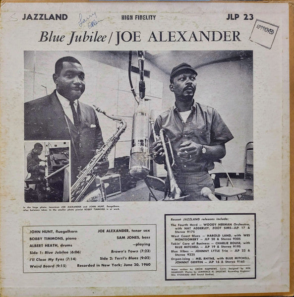 Joe Alexander (5) : Blue Jubilee (LP, Album, Mono)