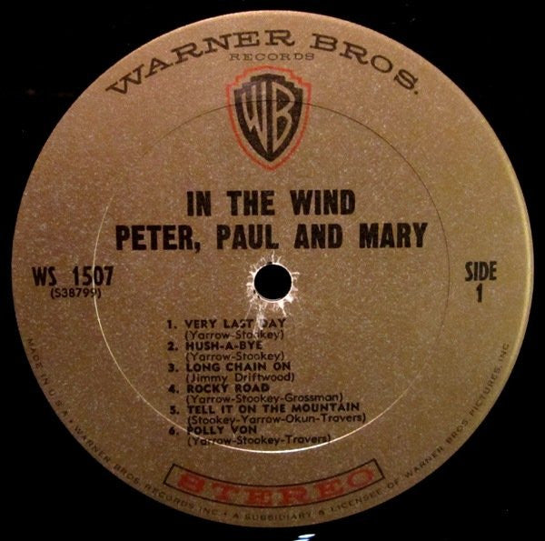 Peter, Paul & Mary : In The Wind (LP, Album, RP, Pit)