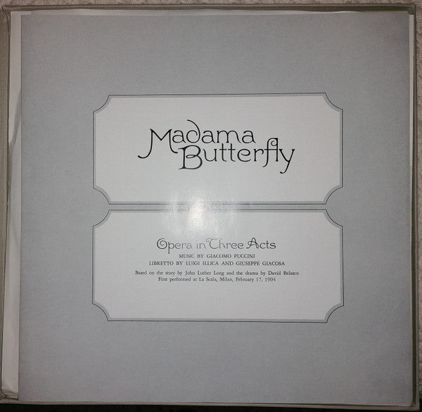 Giacomo Puccini - Anna Moffo - Cesare Valletti - Renato Cesari - Rosalind Elias / Erich Leinsdorf : Madama Butterfly (3xLP, Album, RE + Box)