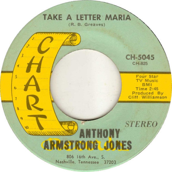 Anthony Armstrong Jones : Take A Letter Maria / I Still Love You (7", Single)