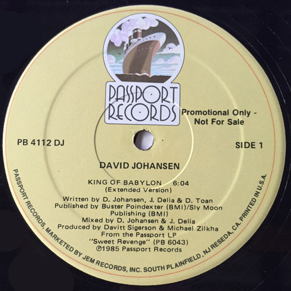 David Johansen : King Of Babylon (12", Promo)