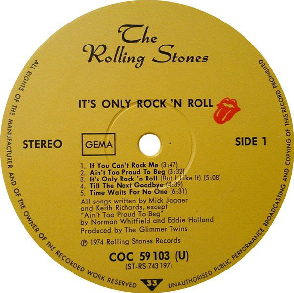 The Rolling Stones : It's Only Rock 'N Roll (LP, Album)